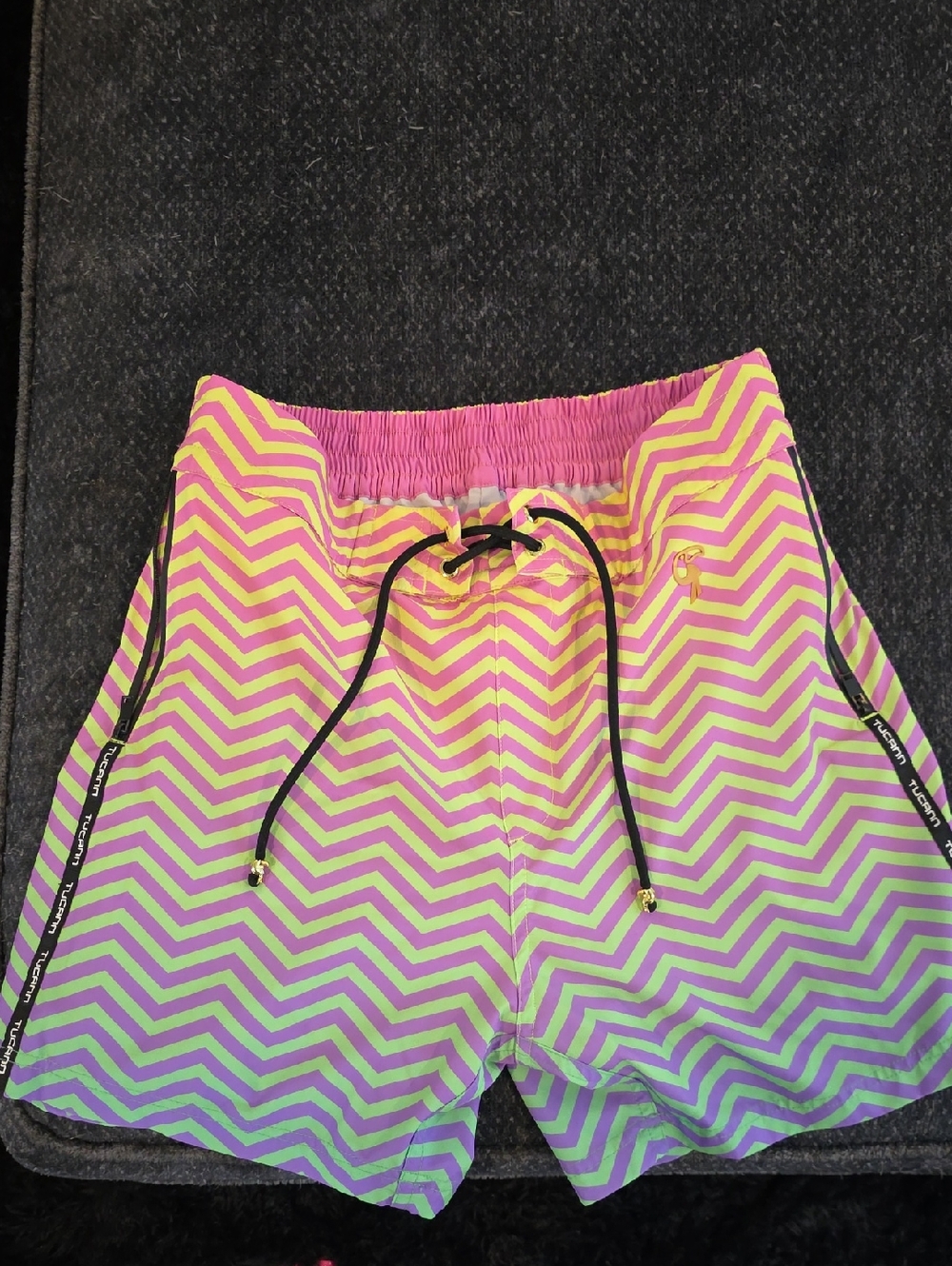 Men's TUCANN swim Trunks in Pink and Lime Ombre